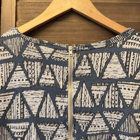 LulaRoe Triangle Print A line fit flare Size XL dress Pockets Zipper Modest - Picture 8 of 15